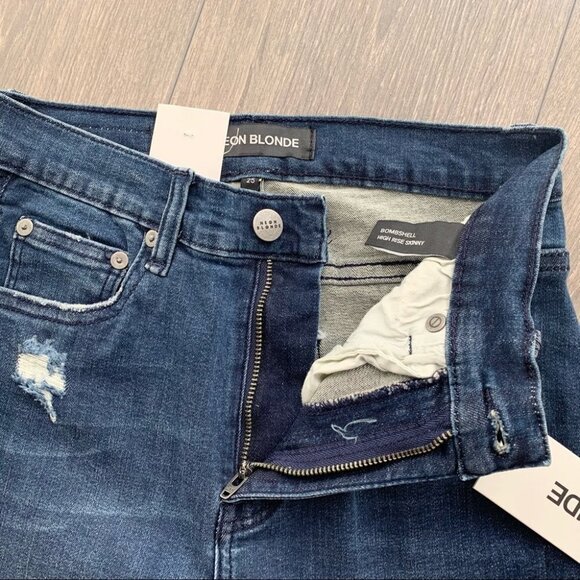 Free People NEON BLONDE Bombshell High Rise Skinny Jean High rise Dark Wash - Picture 4 of 15